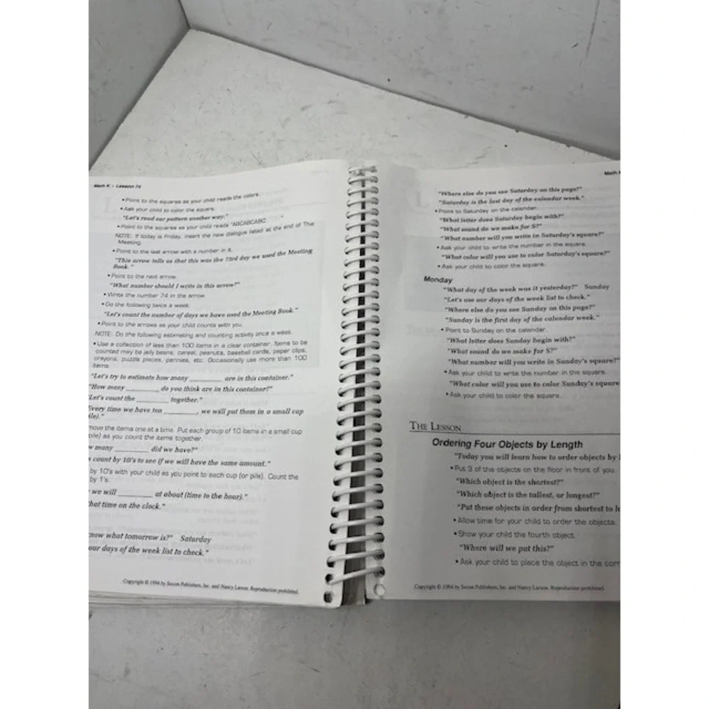 Saxon Math K Home Study Teacher Edition Nancy Larson Spiral Bound 9781565770102